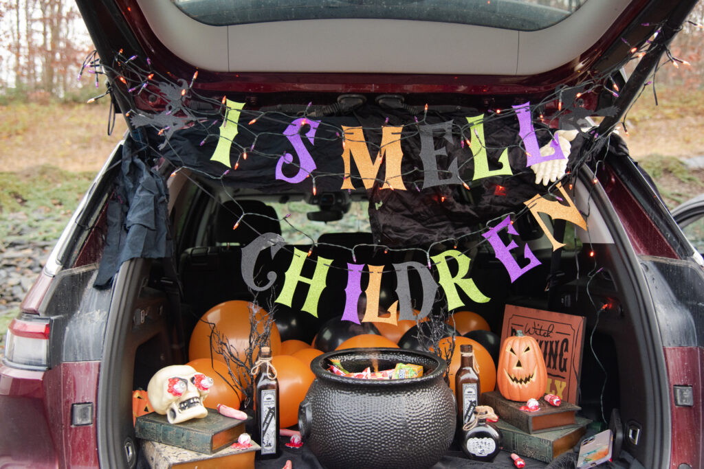 Car decorated for Halloween