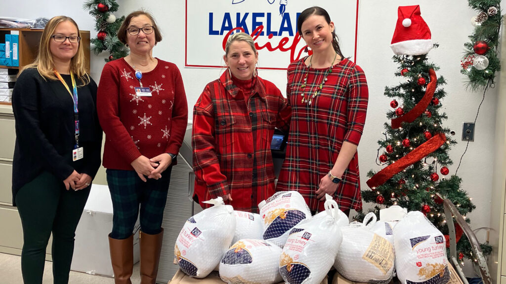 The Wright Center for Patient & Community Engagement donates turkeys to Lakeland Elementary Mayfield Campus